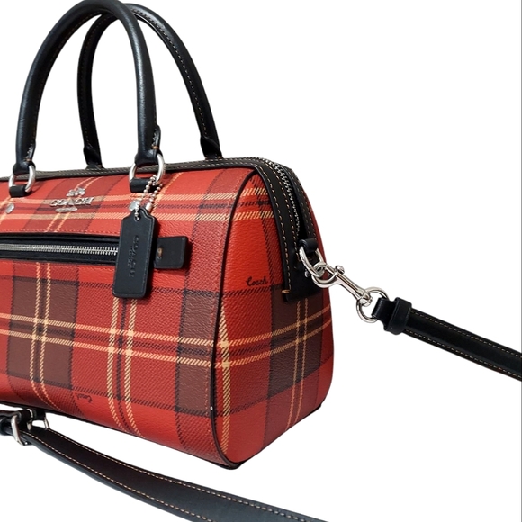 NWOT Coach Rowan Satchel With Tartan Plaid Print No CC147 - Picture 7 of 11